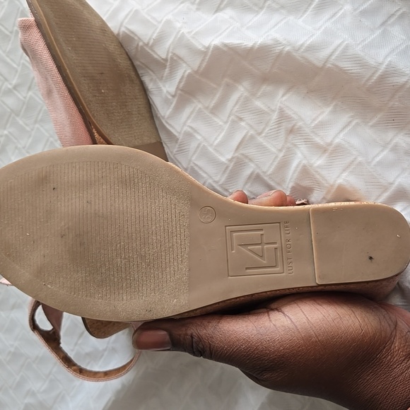 LFL By Lust For Life Elegant Pink Wedge Ankle Strap Sandals Summer Shoes - Picture 5 of 12